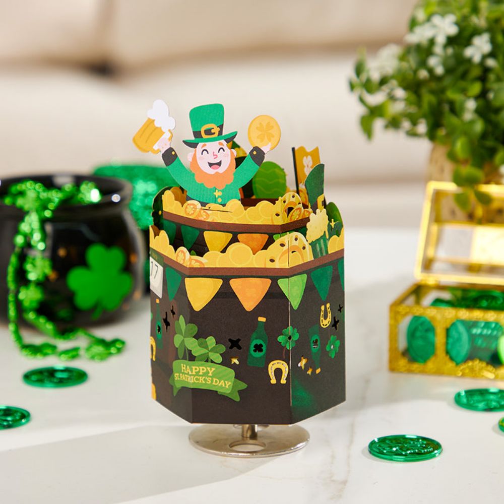 Happy St. Patrick's Day 3D Paper Music Box