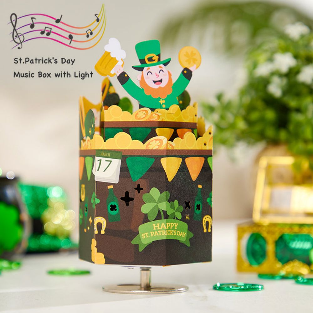 Happy St. Patrick's Day 3D Paper Music Box