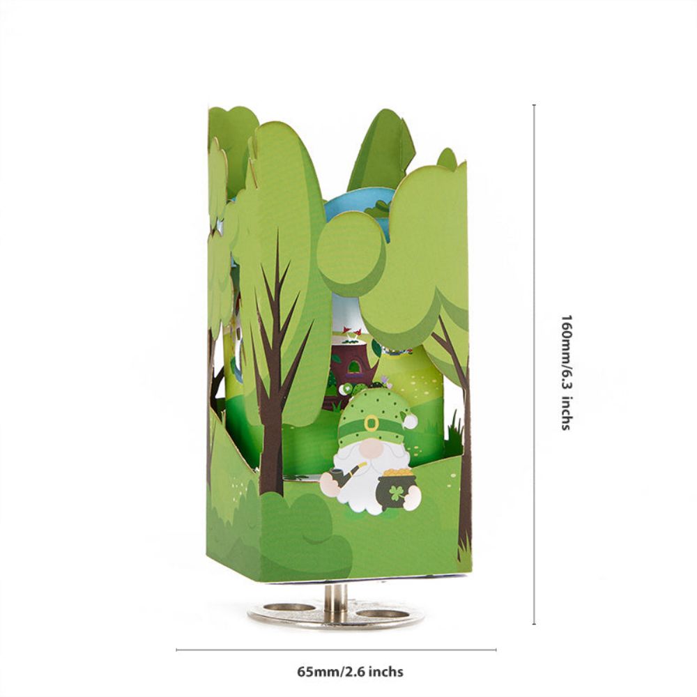 St. Patrick's Day Green Dwarfs 3D Paper Music Box