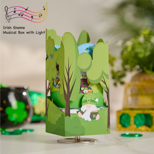 St. Patrick's Day Green Dwarfs 3D Paper Music Box