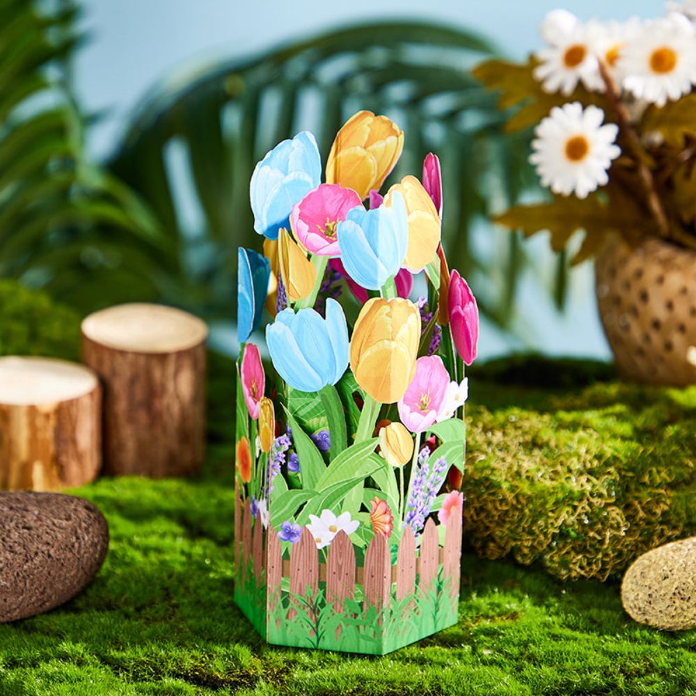 Spring Flowers Tulip 3D Paper Music Box