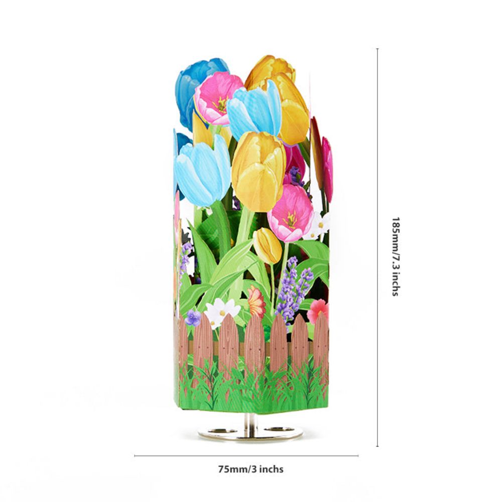 Spring Flowers Tulip 3D Paper Music Box