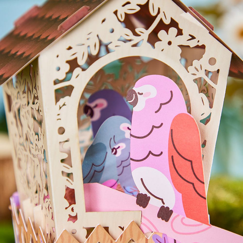 Bird House 3D Paper Music Box Gift for Mother's Day