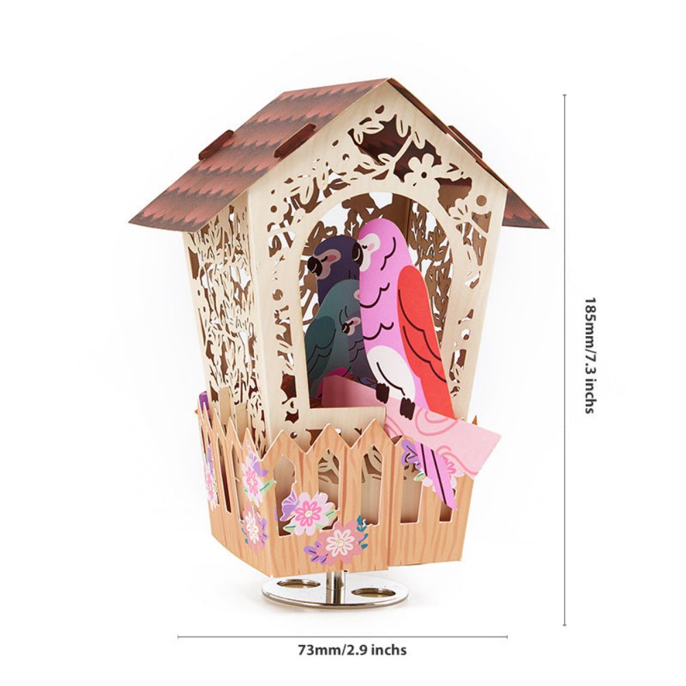 Bird House 3D Paper Music Box Gift for Mother's Day