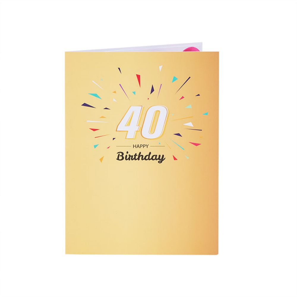 Lights and Music 40th Happy Birthday 3D Pop Up Greeting Card for Her or Him