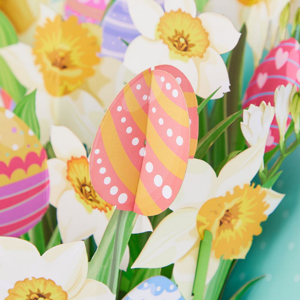 Easter Egg Flower Bouquet 3D Pop Up Greeting Card