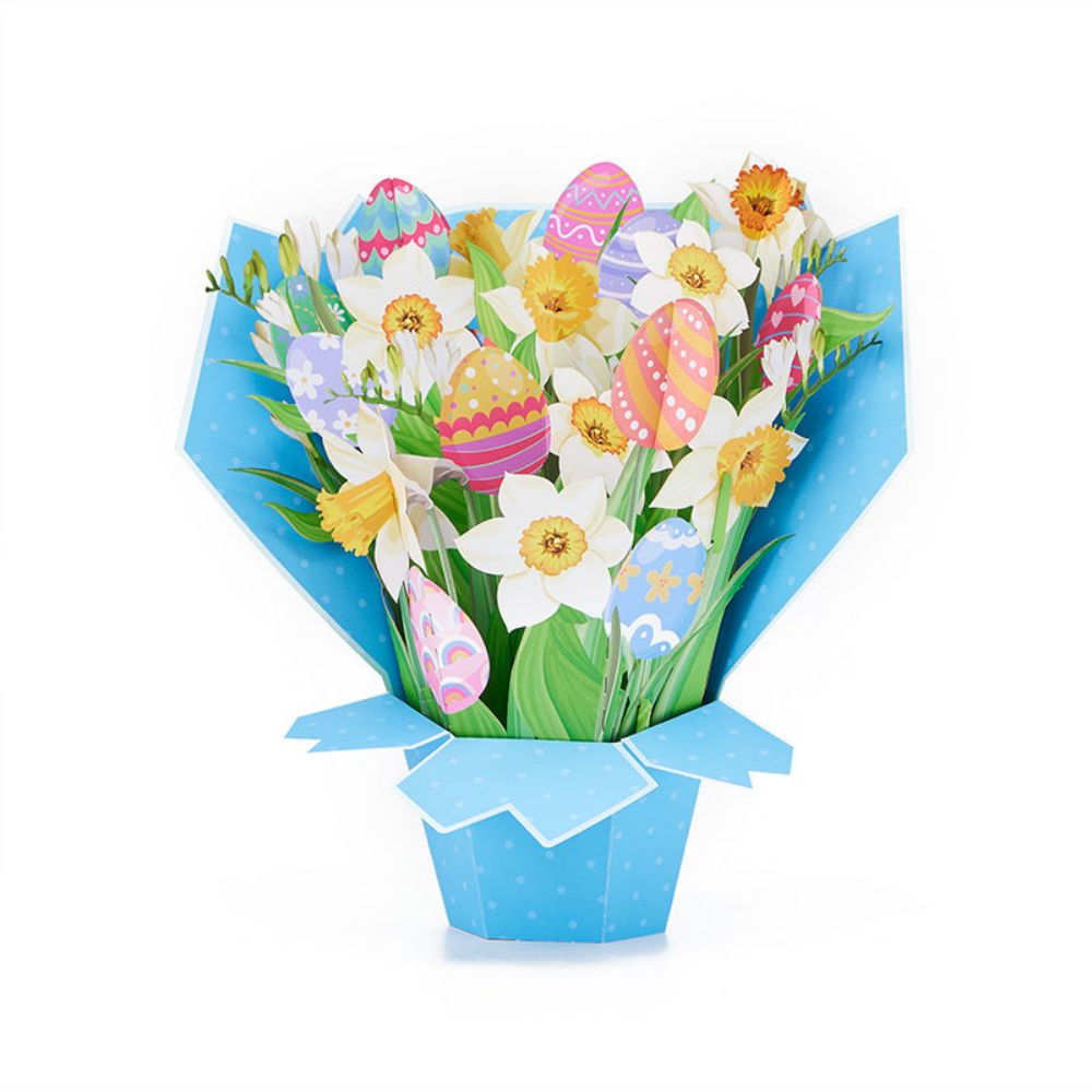 Easter Egg Flower Bouquet 3D Pop Up Greeting Card