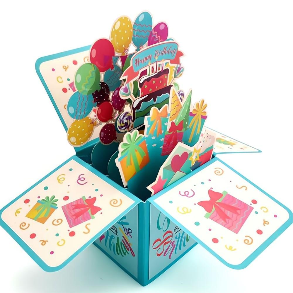 Birthday Pop Up Box Card Birthday Balloons 3D Pop Up Greeting Card