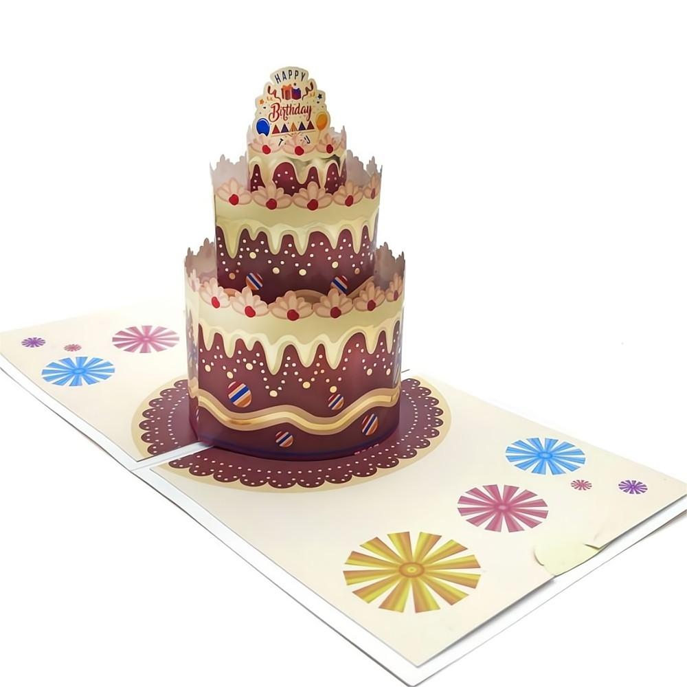 Birthday Pop Up Card Chocolate Cake 3D Pop Up Greeting Card