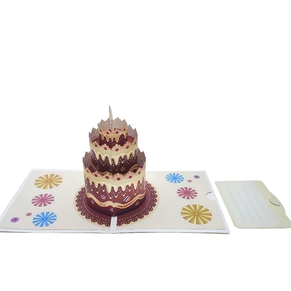 Birthday Pop Up Card Chocolate Cake 3D Pop Up Greeting Card