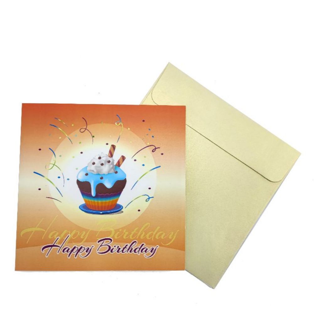 Happy Birthday Pop Up Card Cup Cake 3D Pop Up Greeting Card