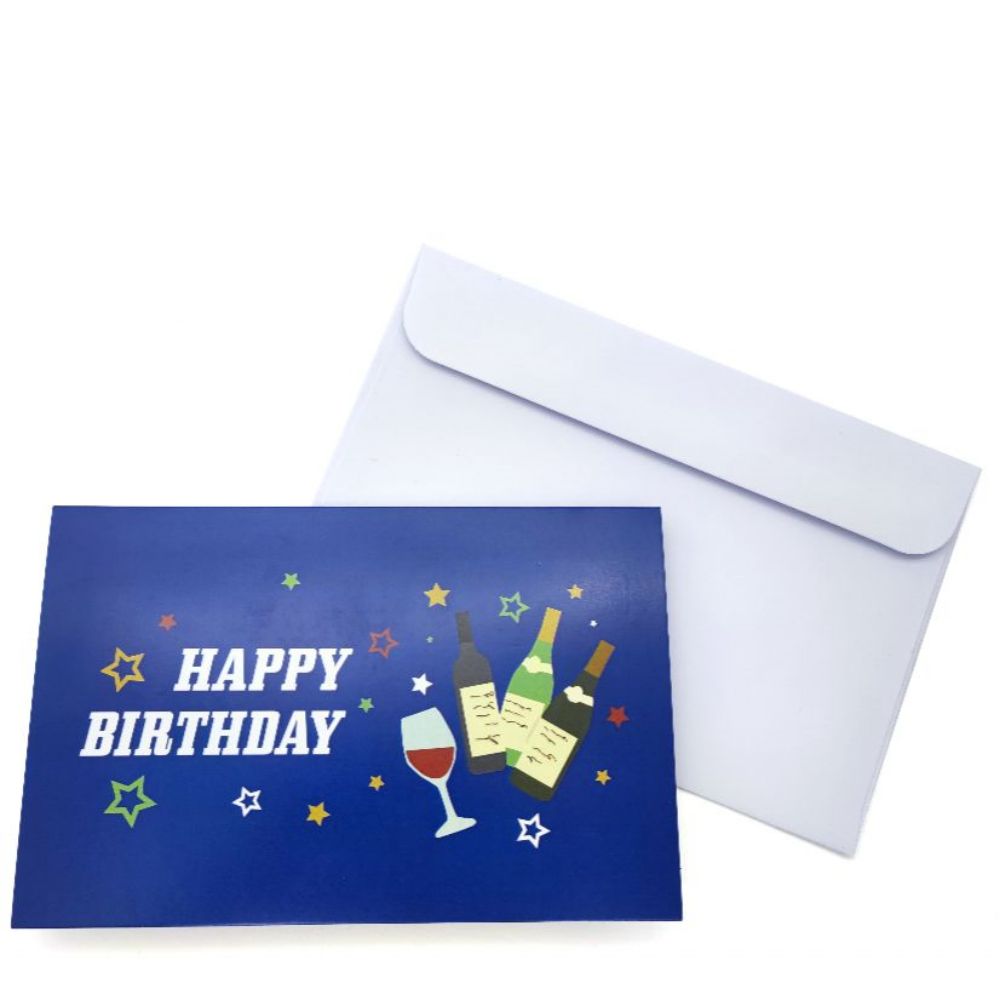 Happy Birthday Pop Up Card Wine 3D Pop Up Greeting Card