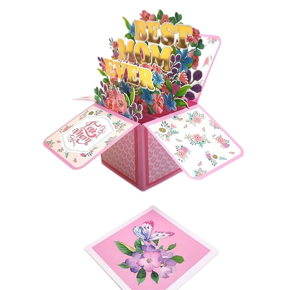 Mother's Day Pop Up Box Card Best Mom 3D Pop Up Greeting Card