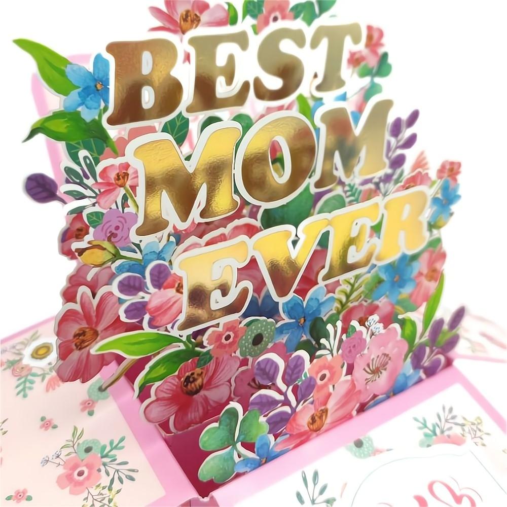 Mother's Day Pop Up Box Card Best Mom 3D Pop Up Greeting Card