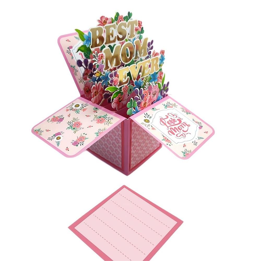 Mother's Day Pop Up Box Card Best Mom 3D Pop Up Greeting Card