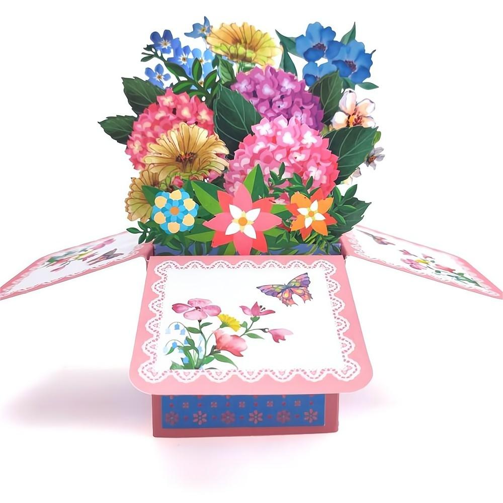 Hydrangea Pop Up Box Card Flower 3D Pop Up Greeting Card