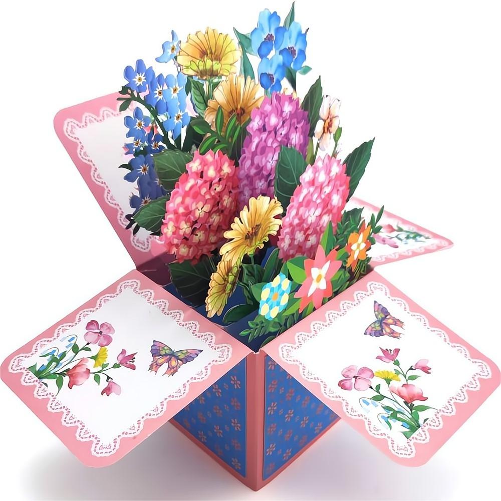 Hydrangea Pop Up Box Card Flower 3D Pop Up Greeting Card