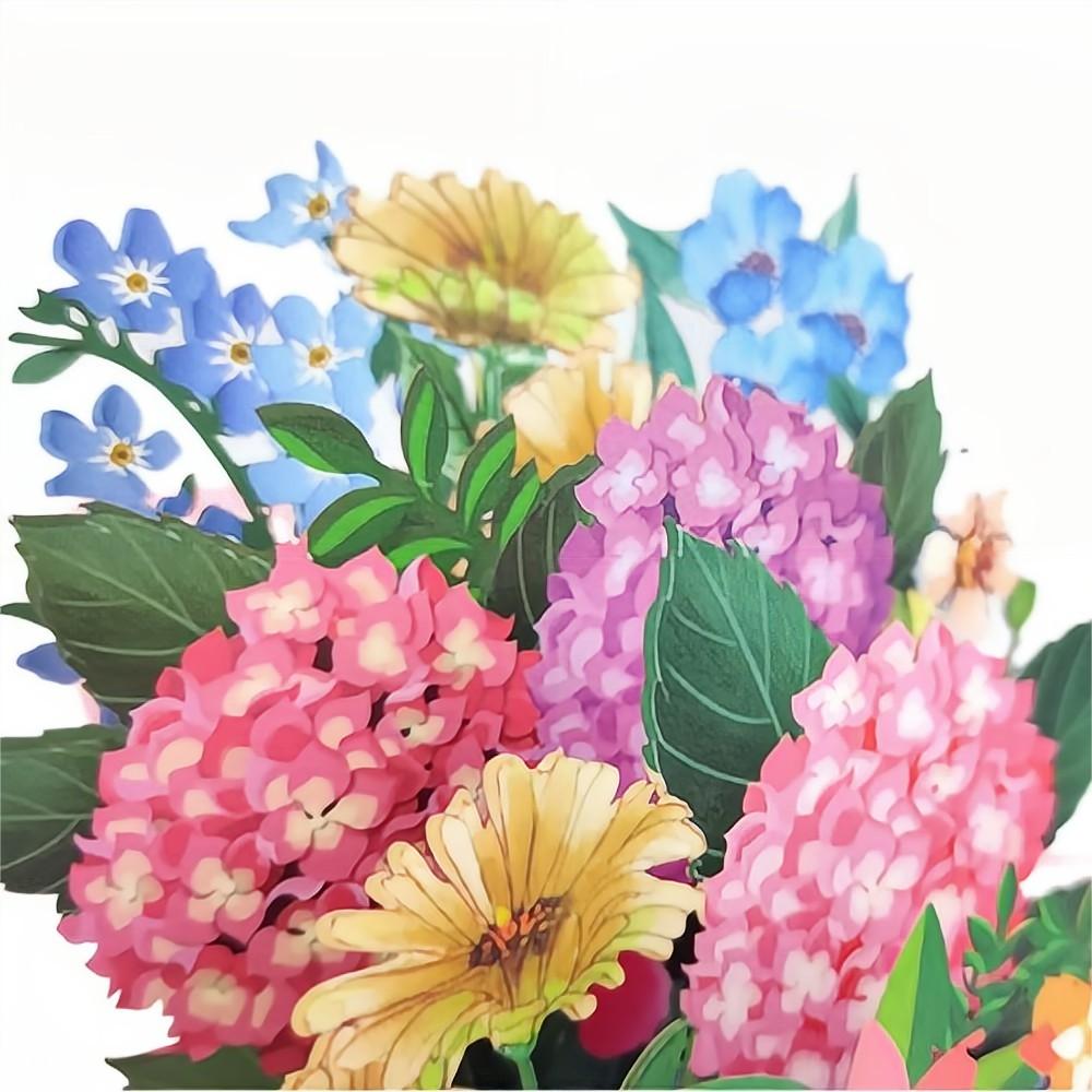 Hydrangea Pop Up Box Card Flower 3D Pop Up Greeting Card