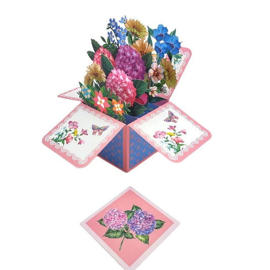 Hydrangea Pop Up Box Card Flower 3D Pop Up Greeting Card