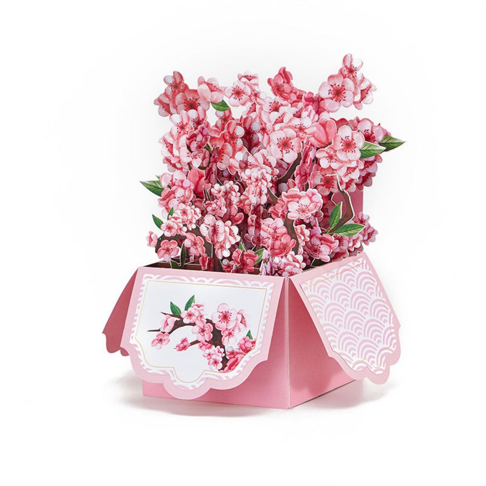 Cherry Blossom Pop Up Box Card Flower 3D Pop Up Greeting Card