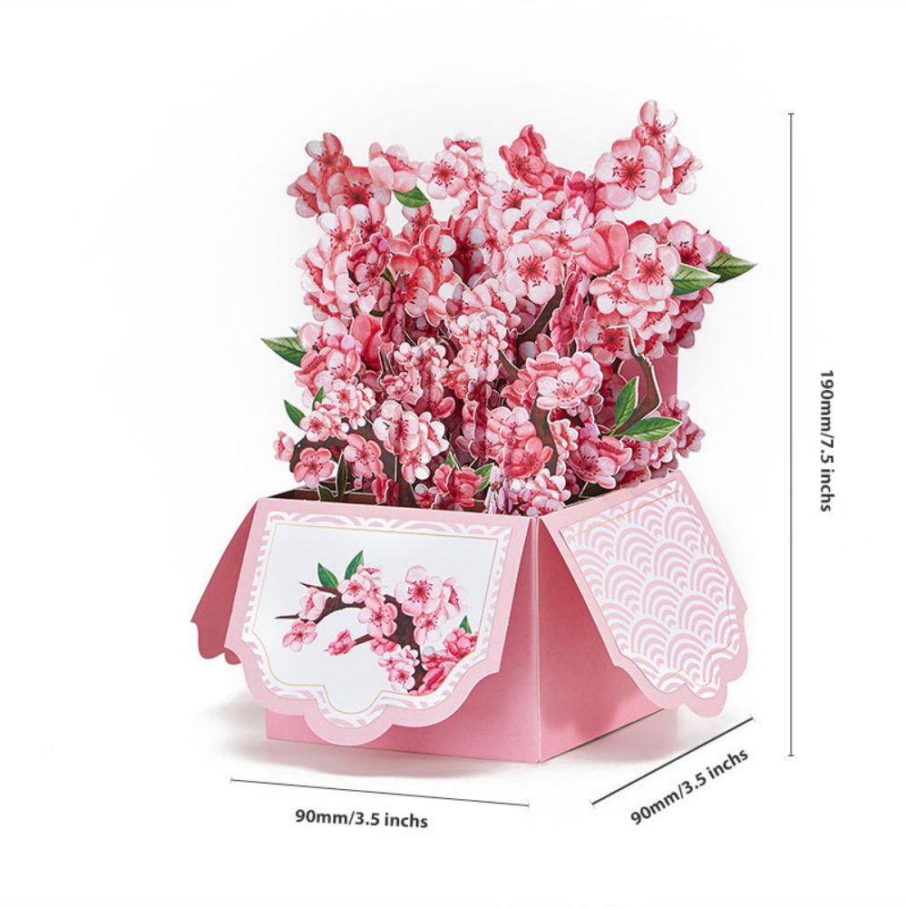 Cherry Blossom Pop Up Box Card Flower 3D Pop Up Greeting Card