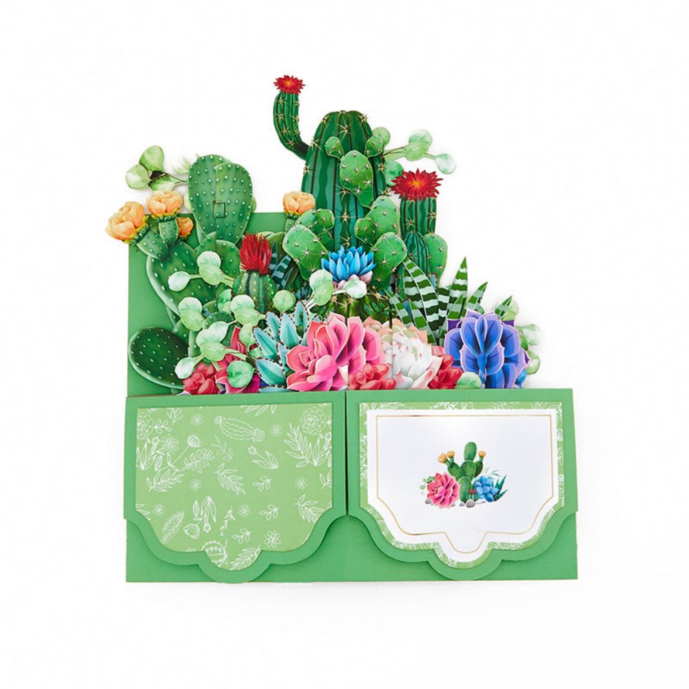 Cactus Pop Up Box Card Flower 3D Pop Up Greeting Card