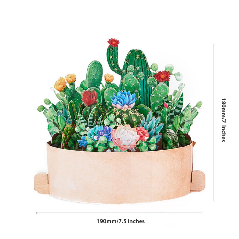 Cactus Plants Pop Up Card Flower Pot 3D Pop Up Greeting Card