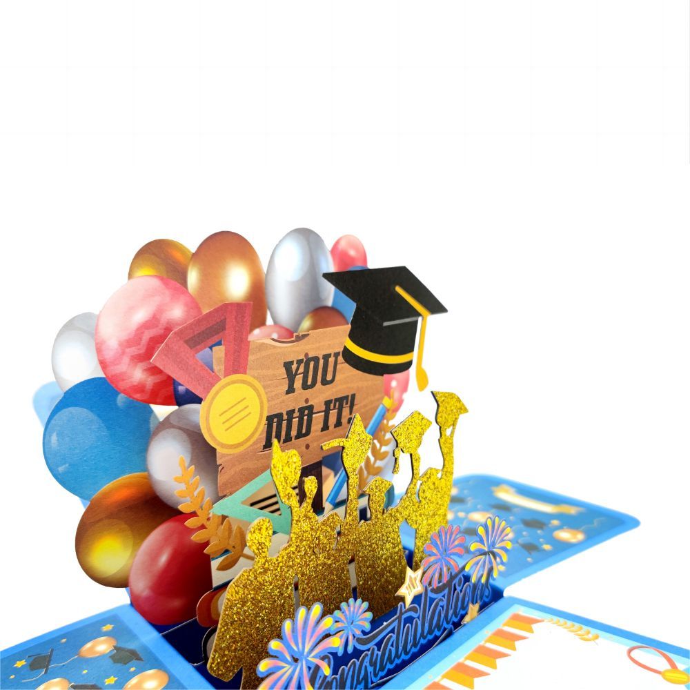 Congratulations 3D Pop Up Box Card Graduate Greeting Card