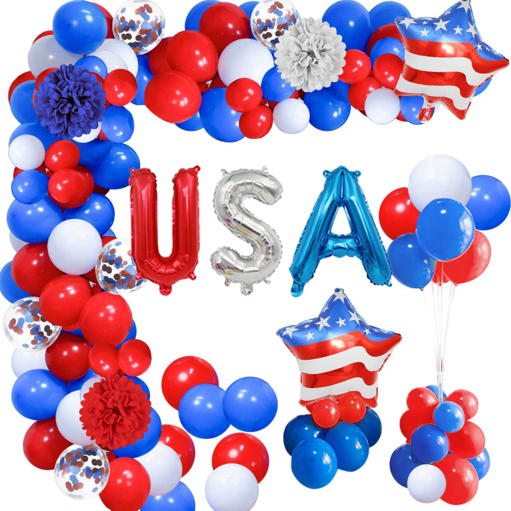 4th of July Balloons Kits Patriotic Independence Day Balloons Party Supplies