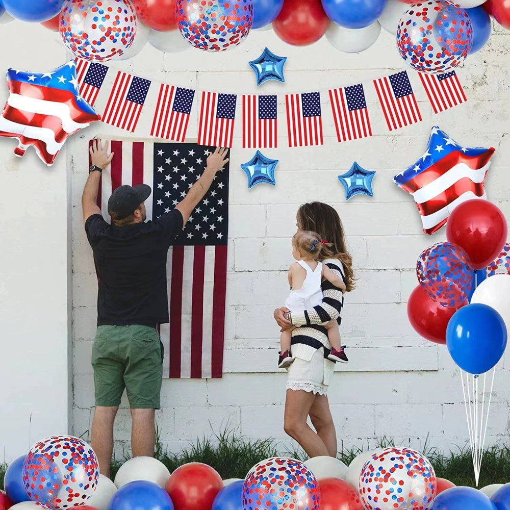 4th of July Foil Balloons Kits Patriotic Independence Day Balloons Party Supplies