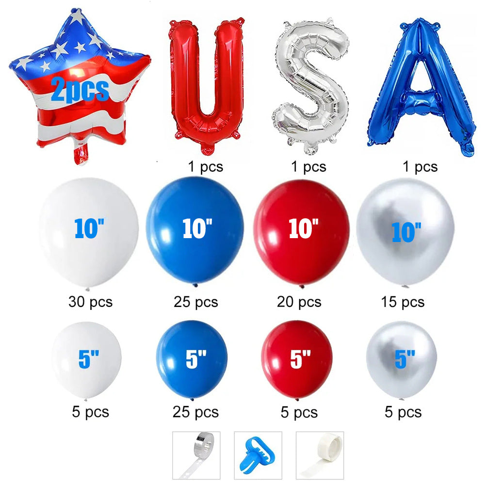 4th of July Foil Balloons Kits Patriotic Independence Day Balloons Party Supplies