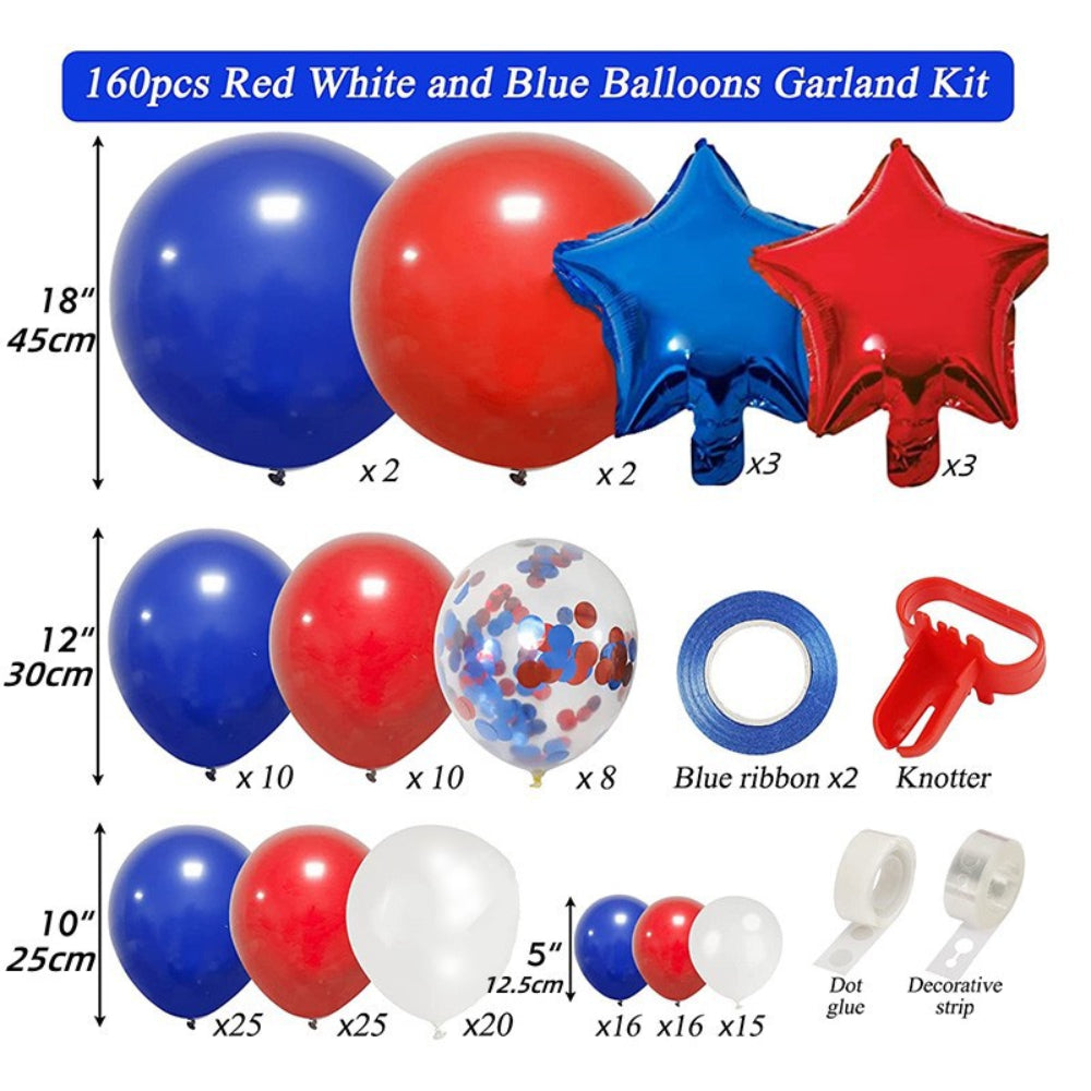 4th of July Pentagram Balloons Kits Patriotic Independence Day Balloons Party Supplies