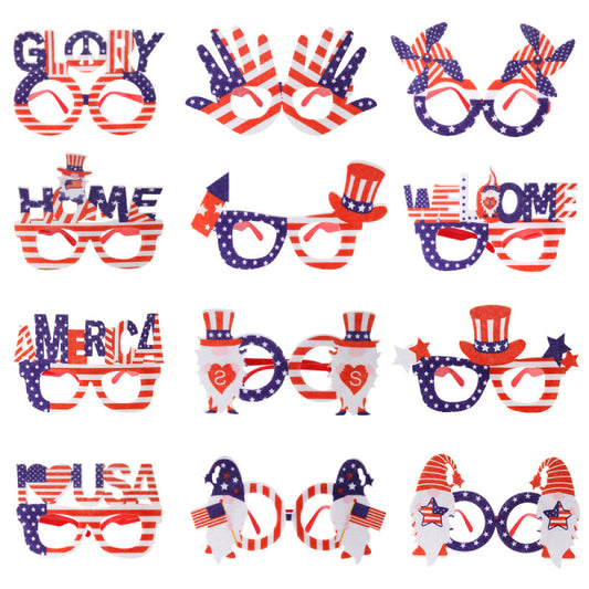 12 Pcs 4th of July American Flag Glasses for Patriotic Party Independence Day Party Accessories