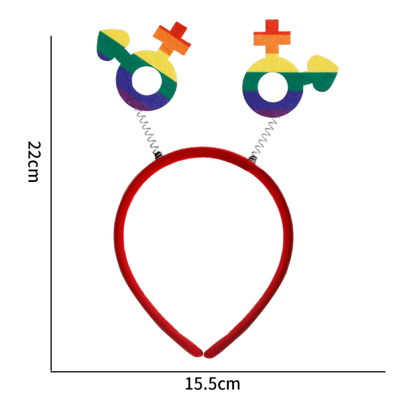 12 Pcs Rainbow Headwear Gay Pride Headband for LGBT Party Supplies Hair Accessories for Women Men