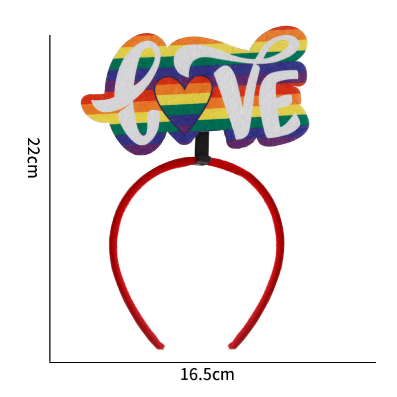 12 Pcs Rainbow Headwear Gay Pride Headband for LGBT Party Supplies Hair Accessories for Women Men