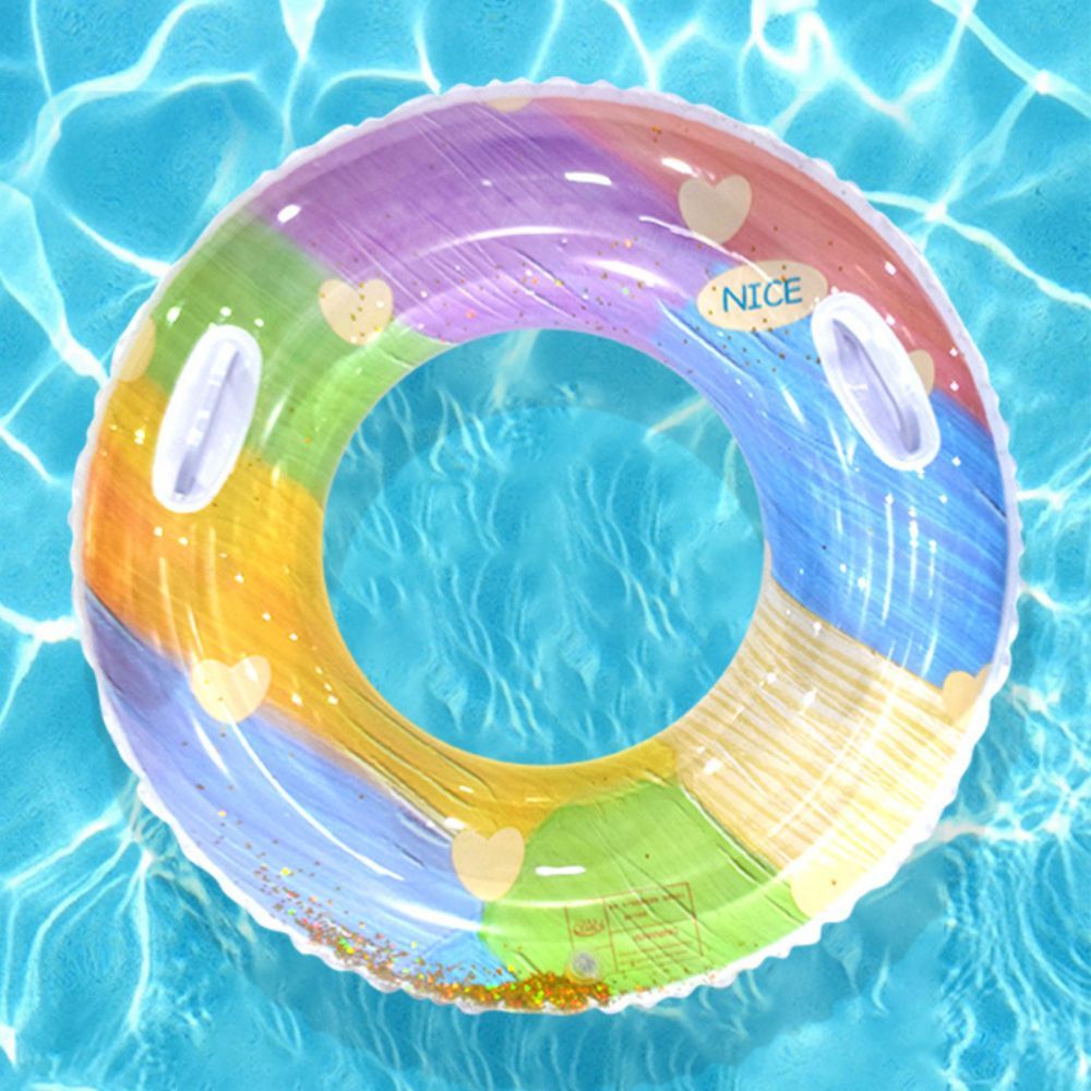 Inflatable Pool Floats Swim Tube Pool Toys Swimming Rings with Confetti Glitter for Swimming Pool Party Supplies