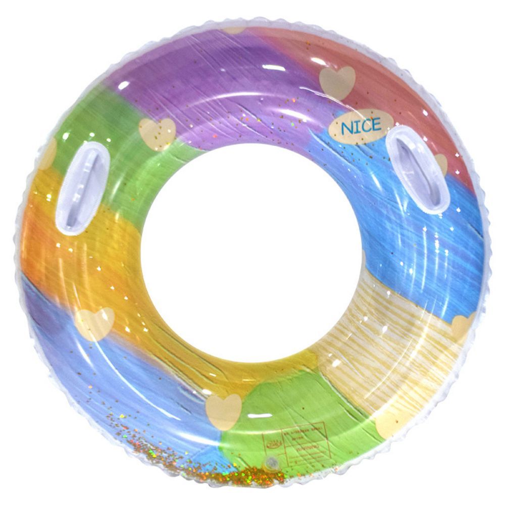 Inflatable Pool Floats Swim Tube Pool Toys Swimming Rings with Confetti Glitter for Swimming Pool Party Supplies