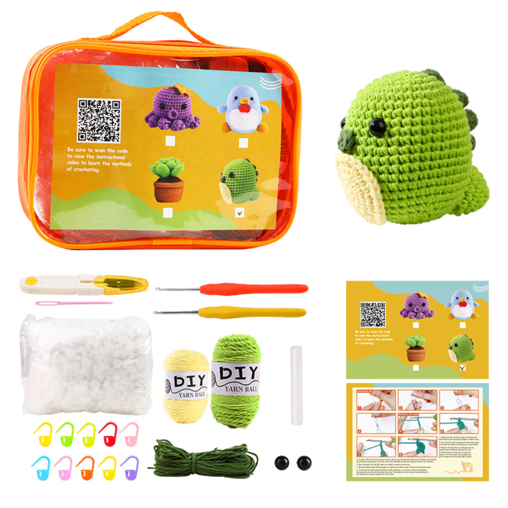 Crochet Kit for Beginners Animal Crochet Kit with Step-by-Step Video Tutorials Gifts for Craft Lovers