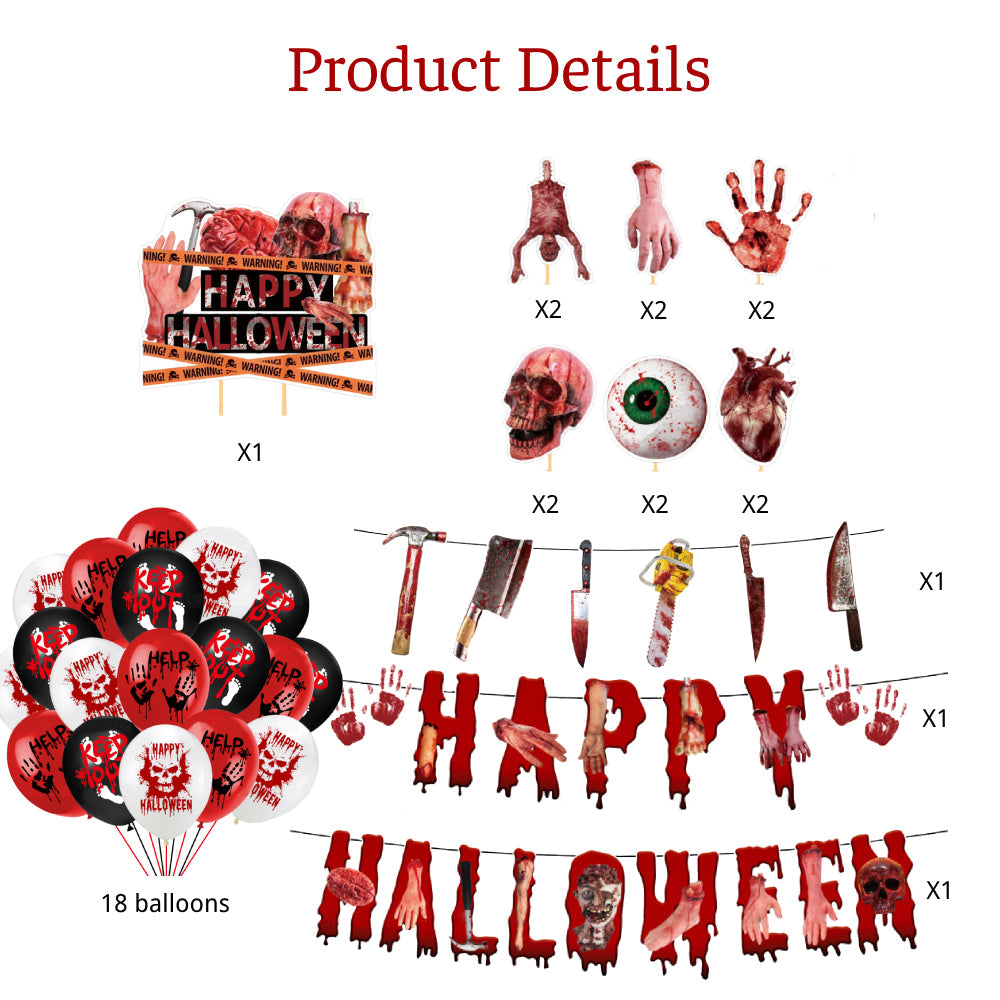 Halloween Hanging Swirl Banner Bloody Decorations Party Supplies Gift for Halloween Party