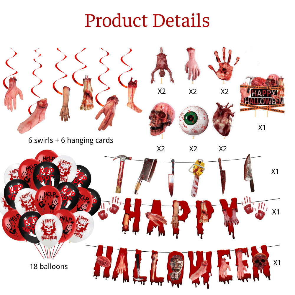 Halloween Hanging Swirl Banner Bloody Decorations Party Supplies Gift for Halloween Party