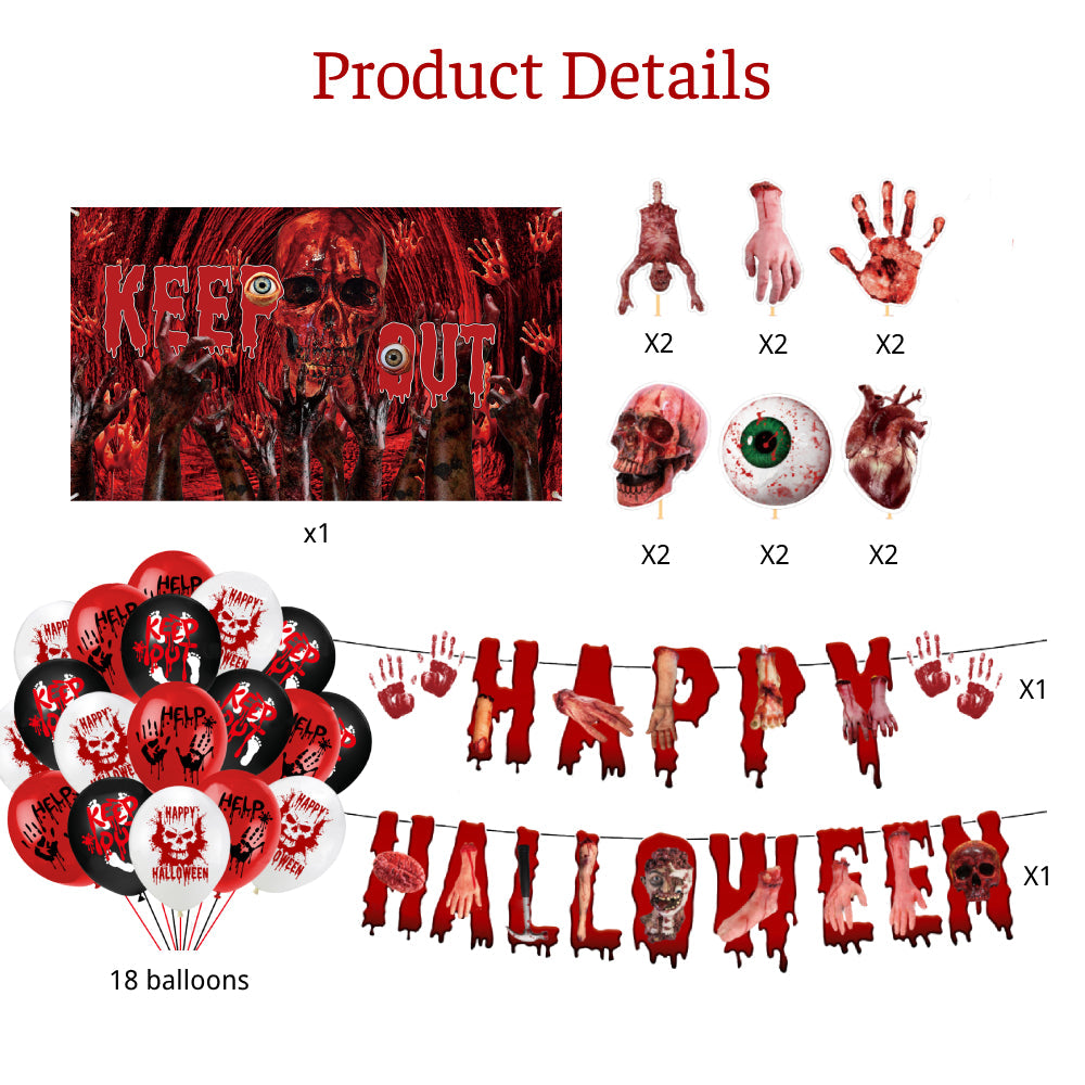 Halloween Hanging Swirl Banner Bloody Decorations Party Supplies Gift for Halloween Party