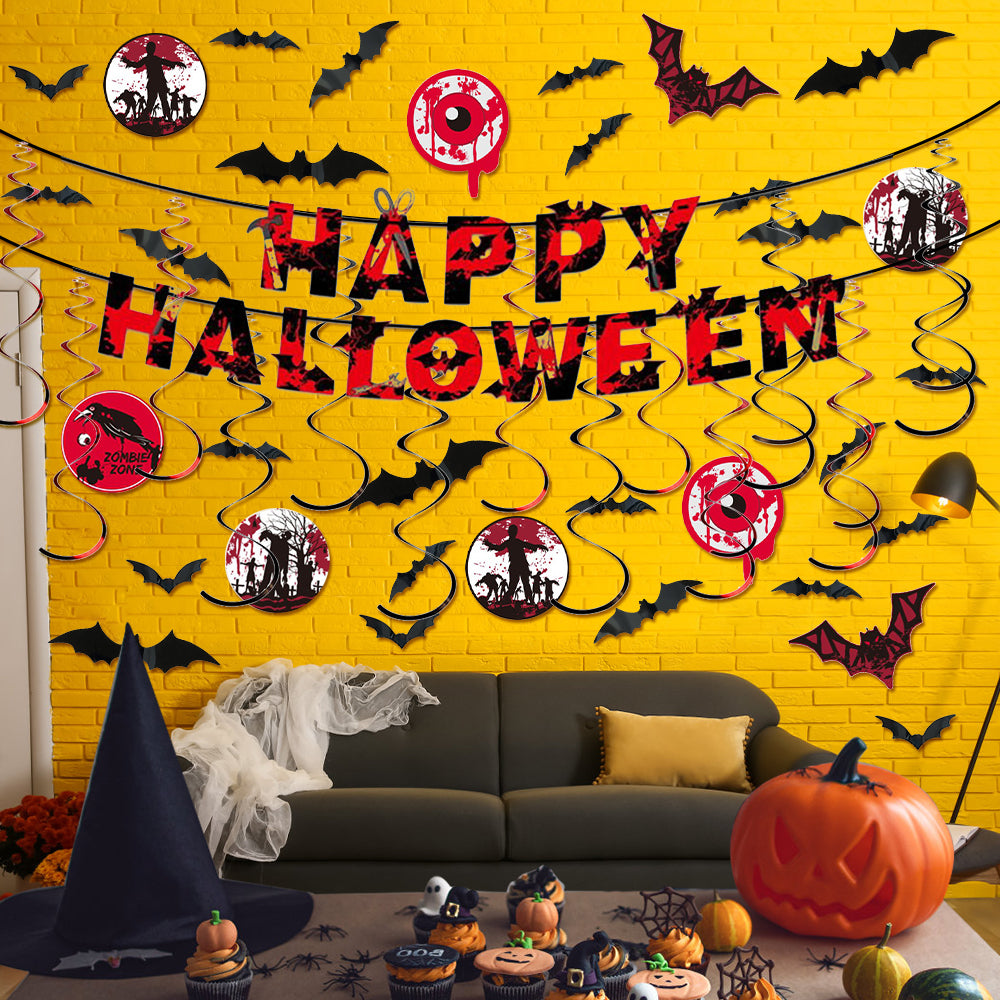 Halloween Party Banner Hanging Swirl Decorations Party Supplies Gift for Halloween Party