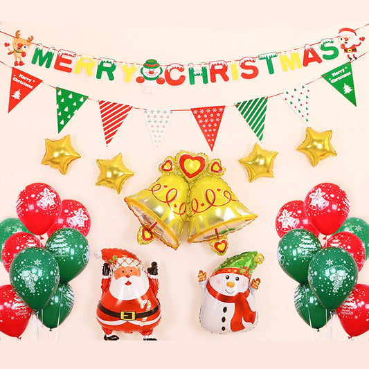 Christmas Balloons Set Merry Christmas Banner for Christmas Party Decorations Supplies