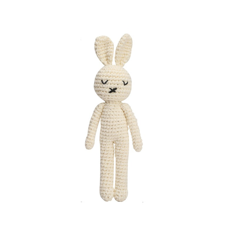 Knitted Dolls Toy Cute Animal Wooden Baby Rattle for Children's Educational Toy