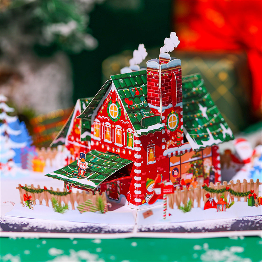 Christmas 3D Pop Up Card Christmas House Greeting Card