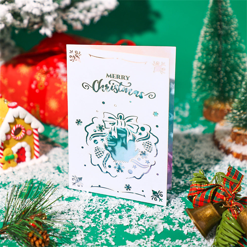 Christmas 3D Pop Up Card Hollow Christmas Greeting Card