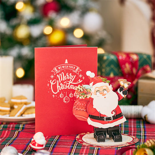 Christmas 3D Pop Up Card Santa Ornament Greeting Card