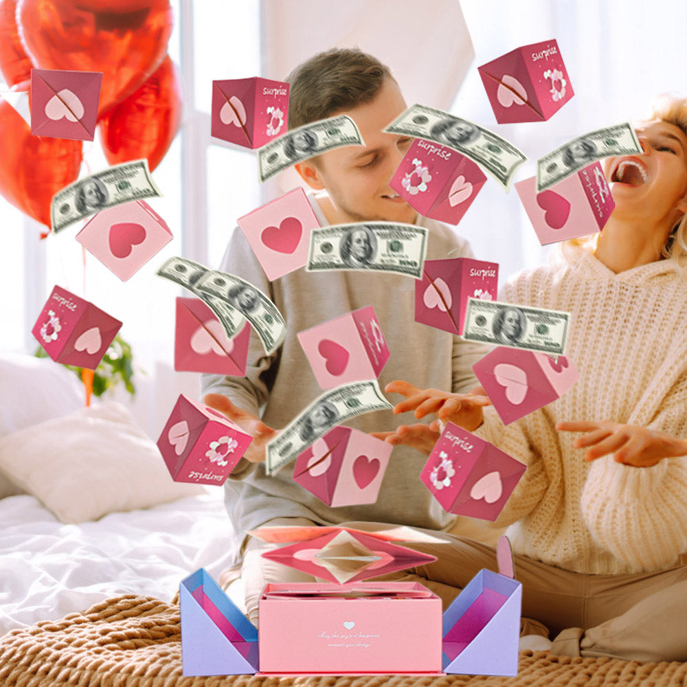 DIY Surprise Gift Box Explosion for Money Cash Pop Up Gift Box for Lover