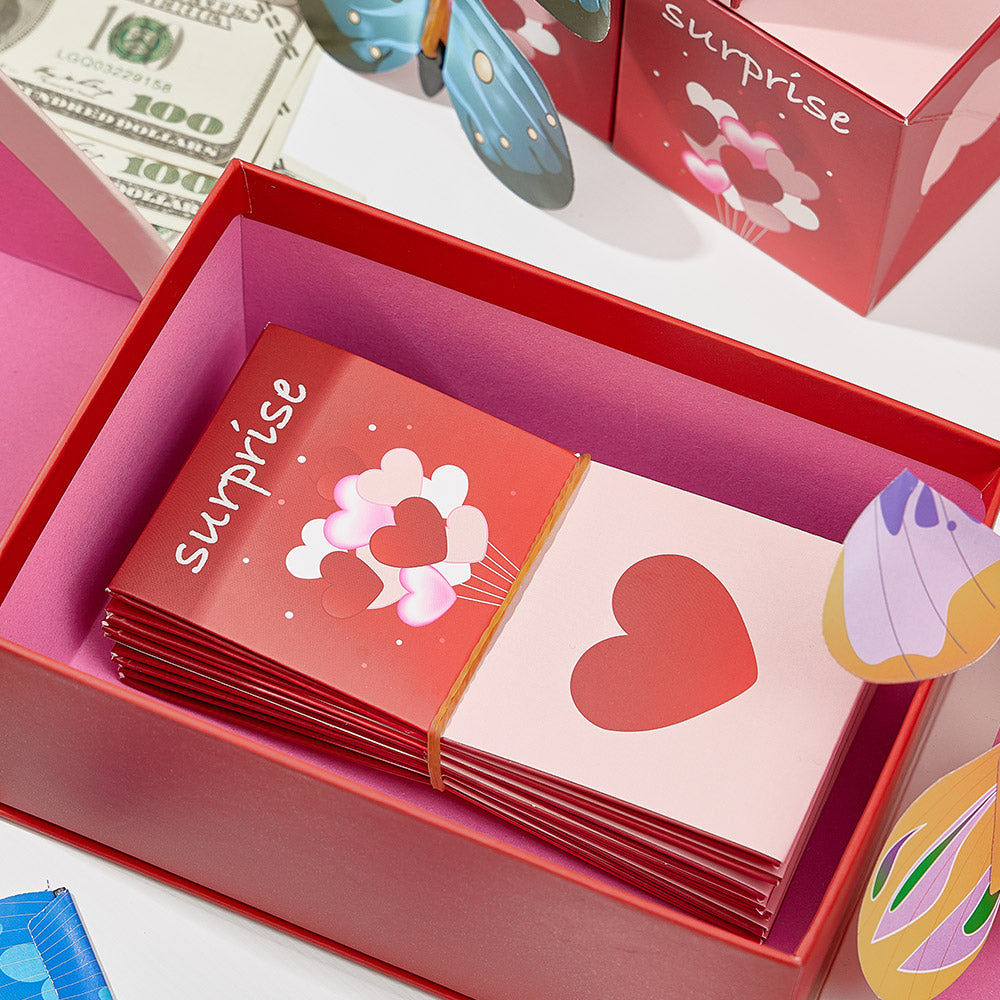 DIY Surprise Gift Box Explosion for Money Cash Pop Up Gift Box for Lover