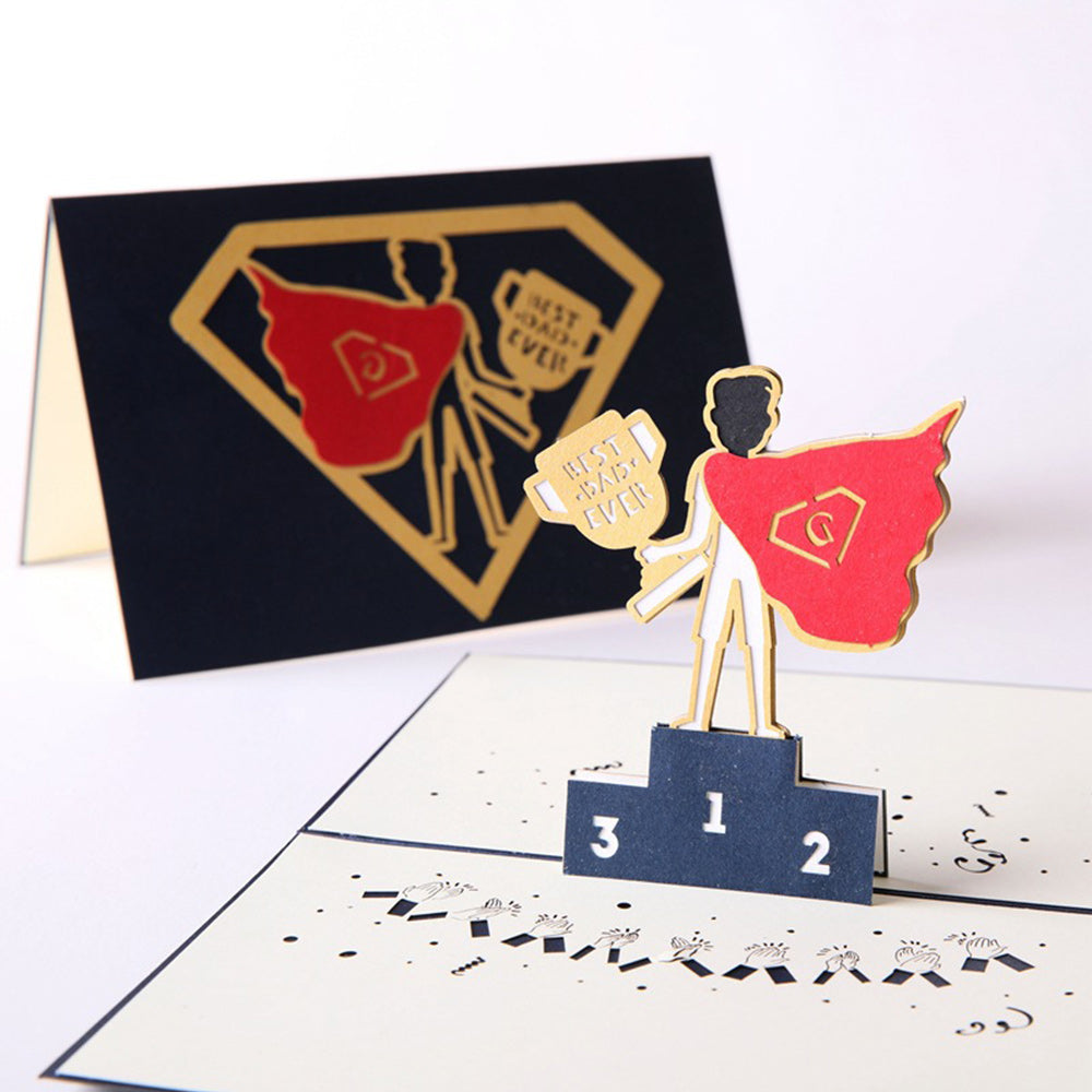 Father's Day Card Superman Dad 3D Pop Up Greeting Card for Him